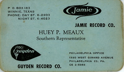 Huey P. Meaux Business Card