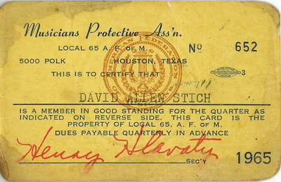Dave's union card